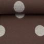 Preview: Jacquard-Jersey Ottoman Emily mit naturweißen Punkten auf Taupe